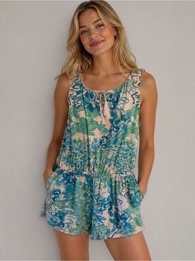 Lilly Pulitzer Teal & Pink Floral Tie-Front Dress